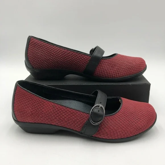 Dankso Orla Mary jane Clogs Women's Size 9 Red Cranberry Snake comfort Shoes - Picture 2 of 16
